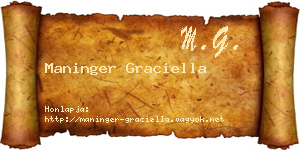Maninger Graciella névjegykártya